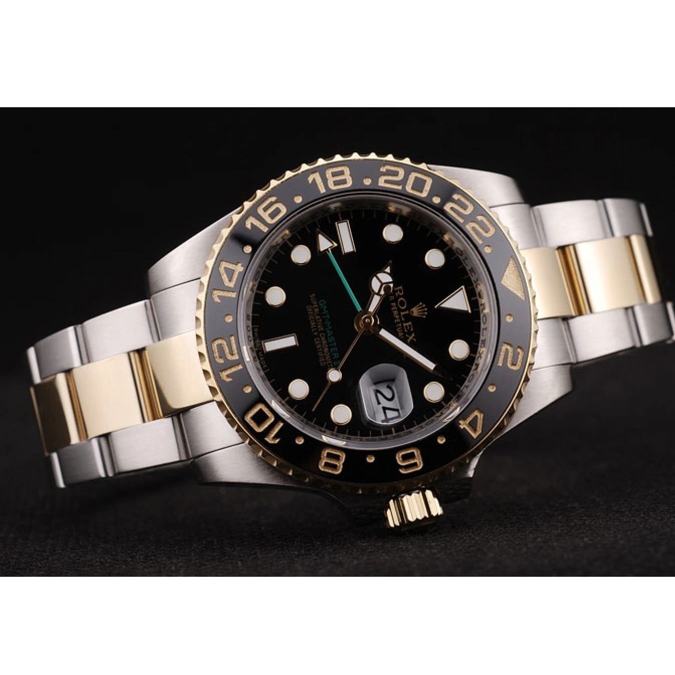 GMT 98229 Black Dial Bezel Master Rolex Ceramic Black II 1016